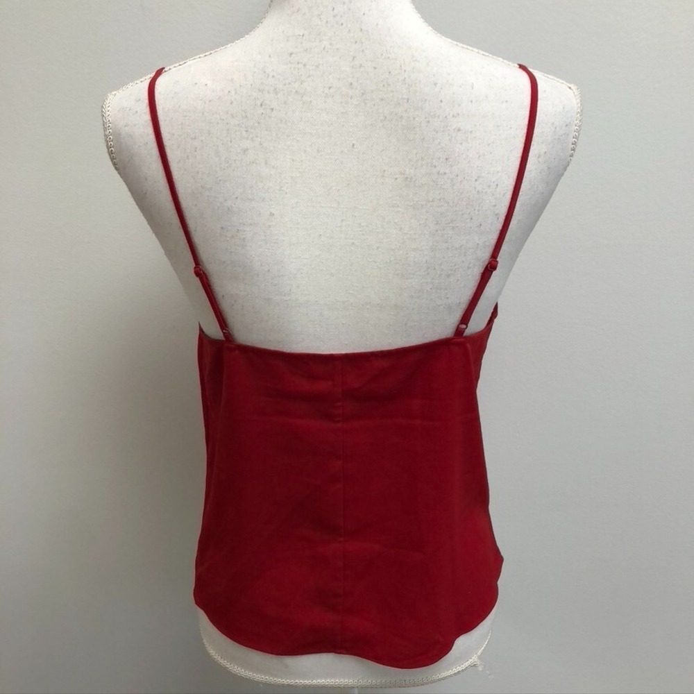 Frame Brooke Red Heart Silk Blouse Shirt Womens Small Red Business Teacher - Picture 10 of 16